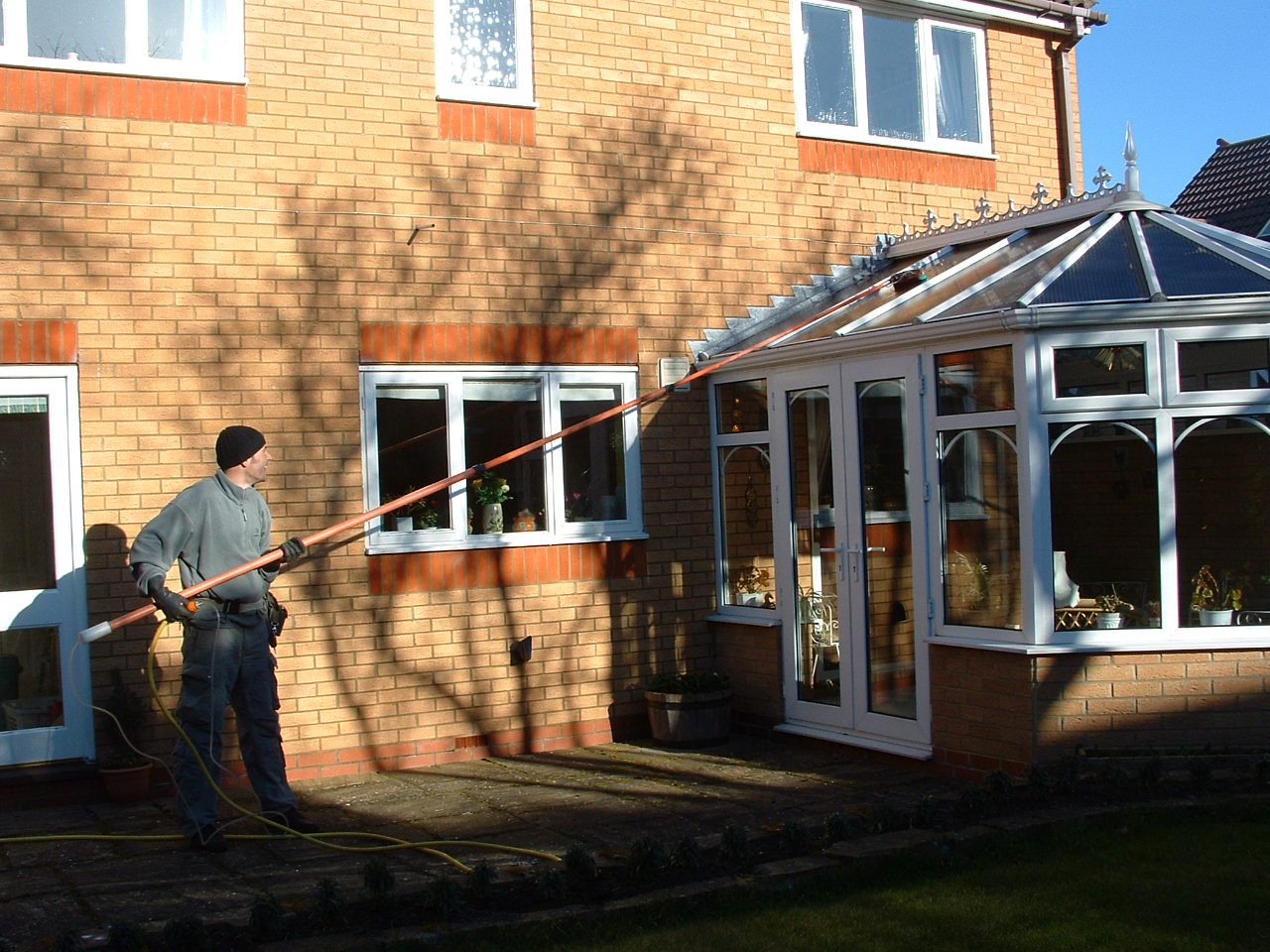 Cleaning conservatory roof